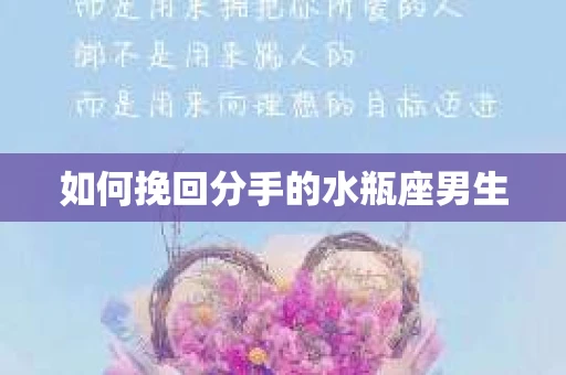 如何挽回分手的水瓶座男生