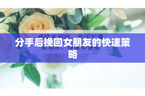 分手后挽回女朋友的快速策略