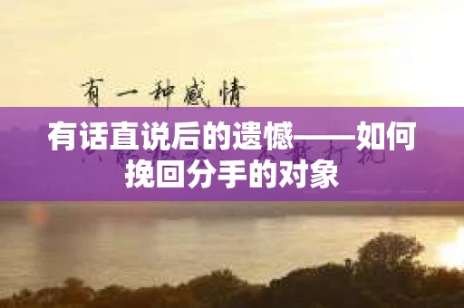 有话直说后的遗憾——如何挽回分手的对象