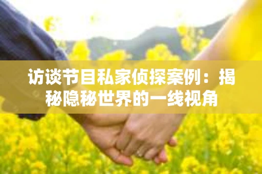 访谈节目私家侦探案例：揭秘隐秘世界的一线视角