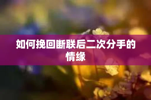 如何挽回断联后二次分手的情缘